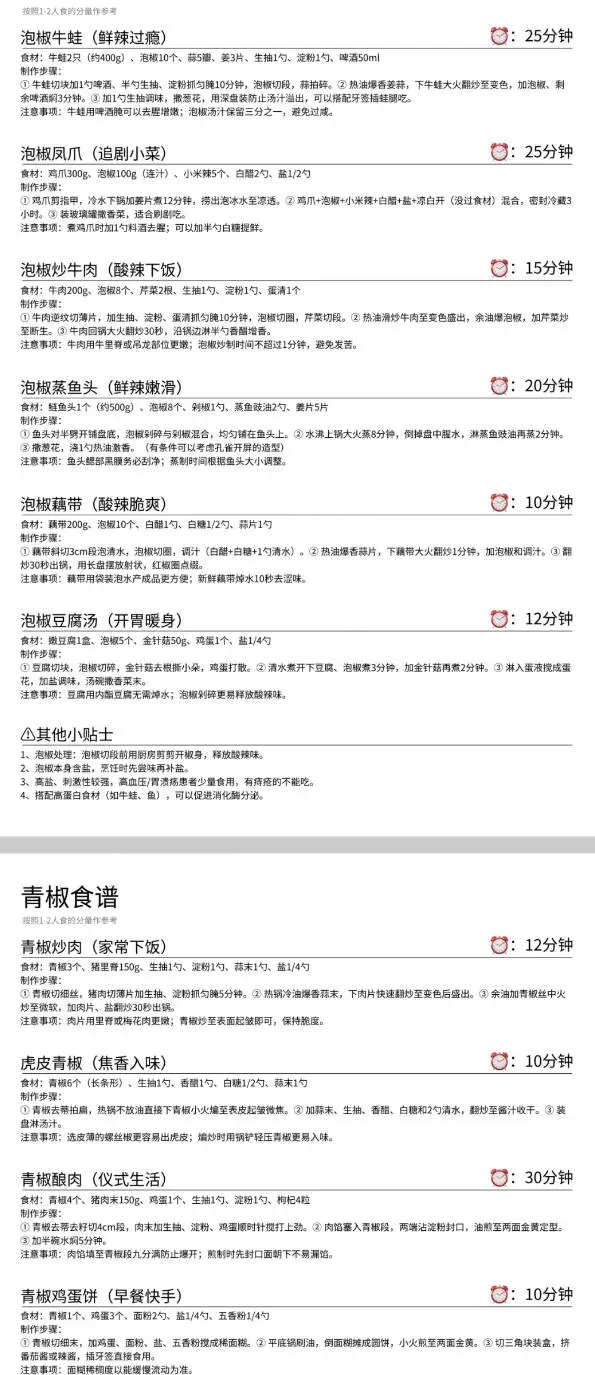 做饭攻略1.0（PDF格式 A4可打印）