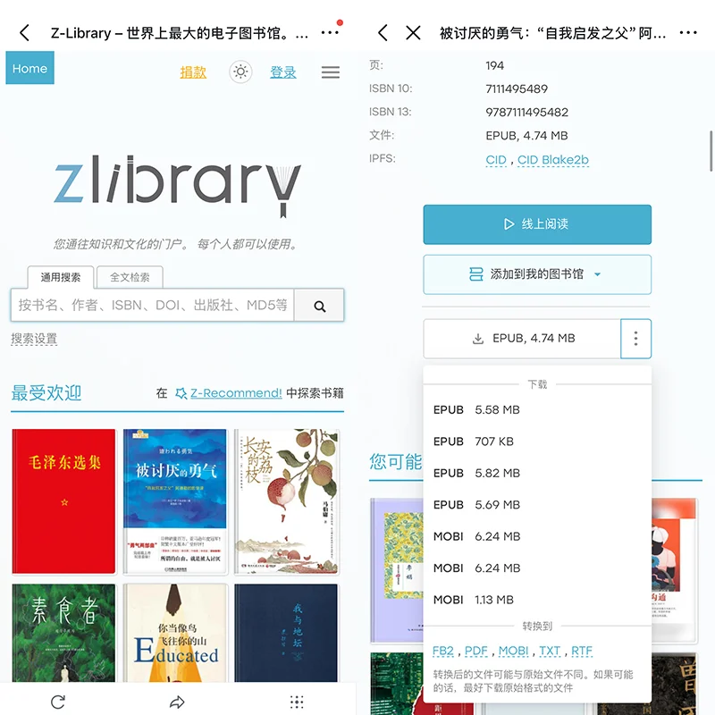 🌟电子书控必看！比zlibrary更好用的免