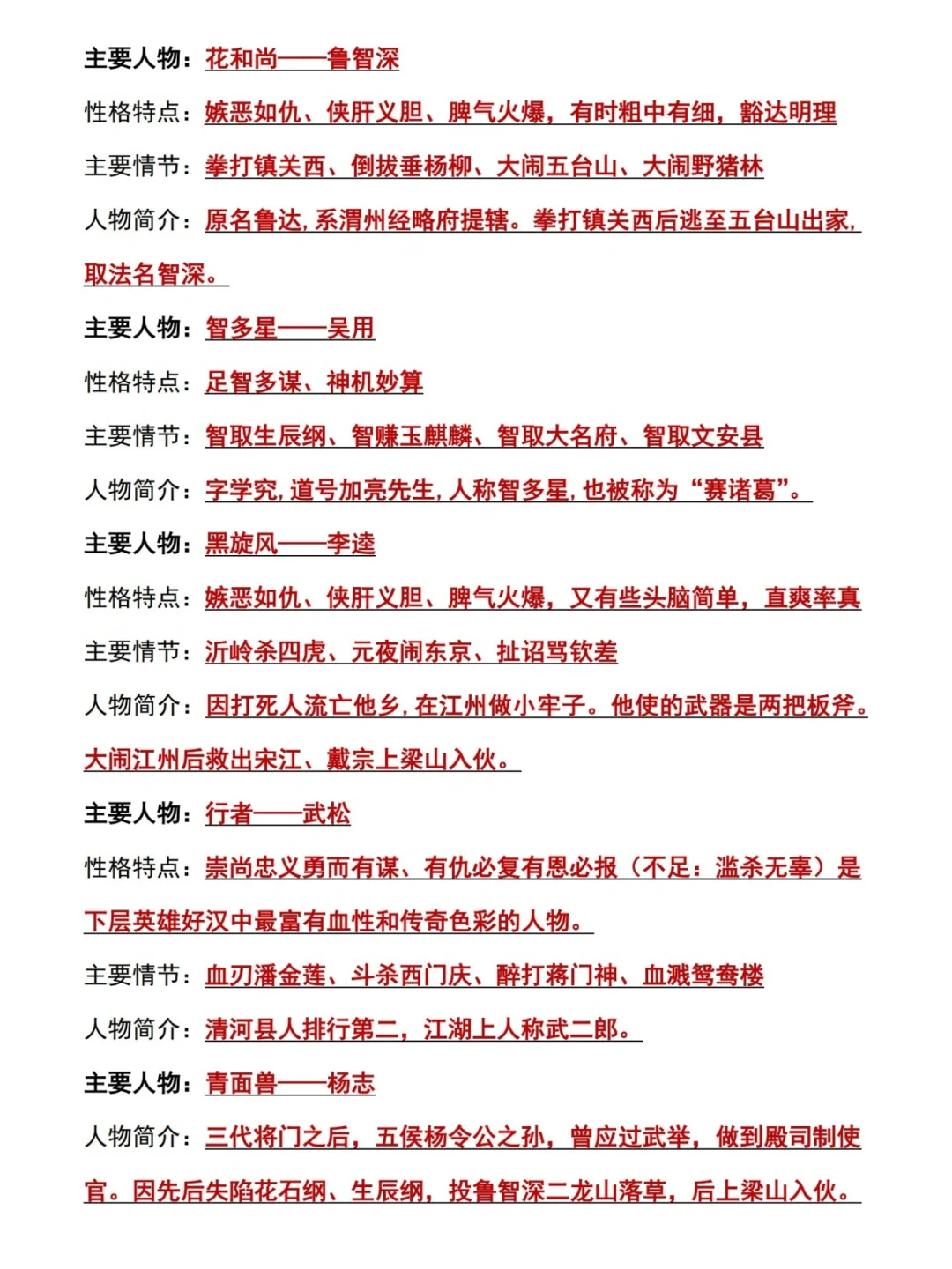 九年级上册语文名著《水浒传》高频考点❗️❗️