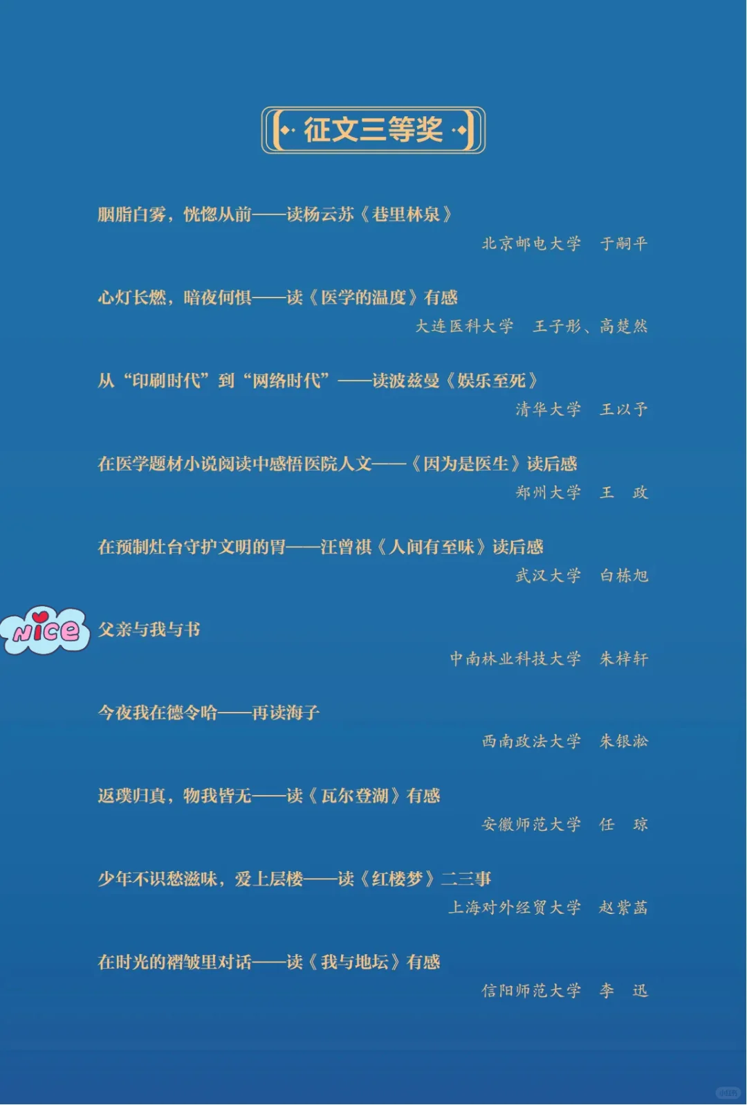 我给“大学生阅读分享活动”做复审😄