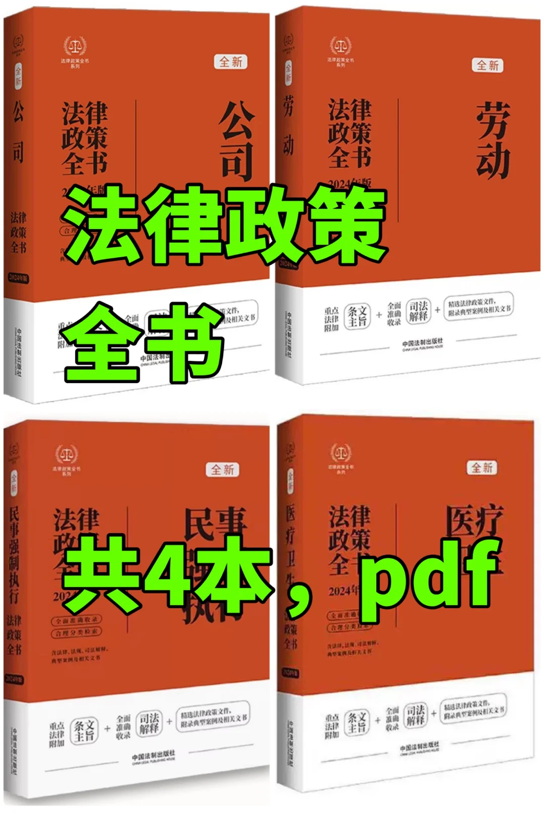 2024法律政策全书，共4本PDF【书籍名称】