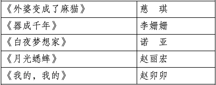 第十二届全国优秀儿童文学奖获奖作品名单