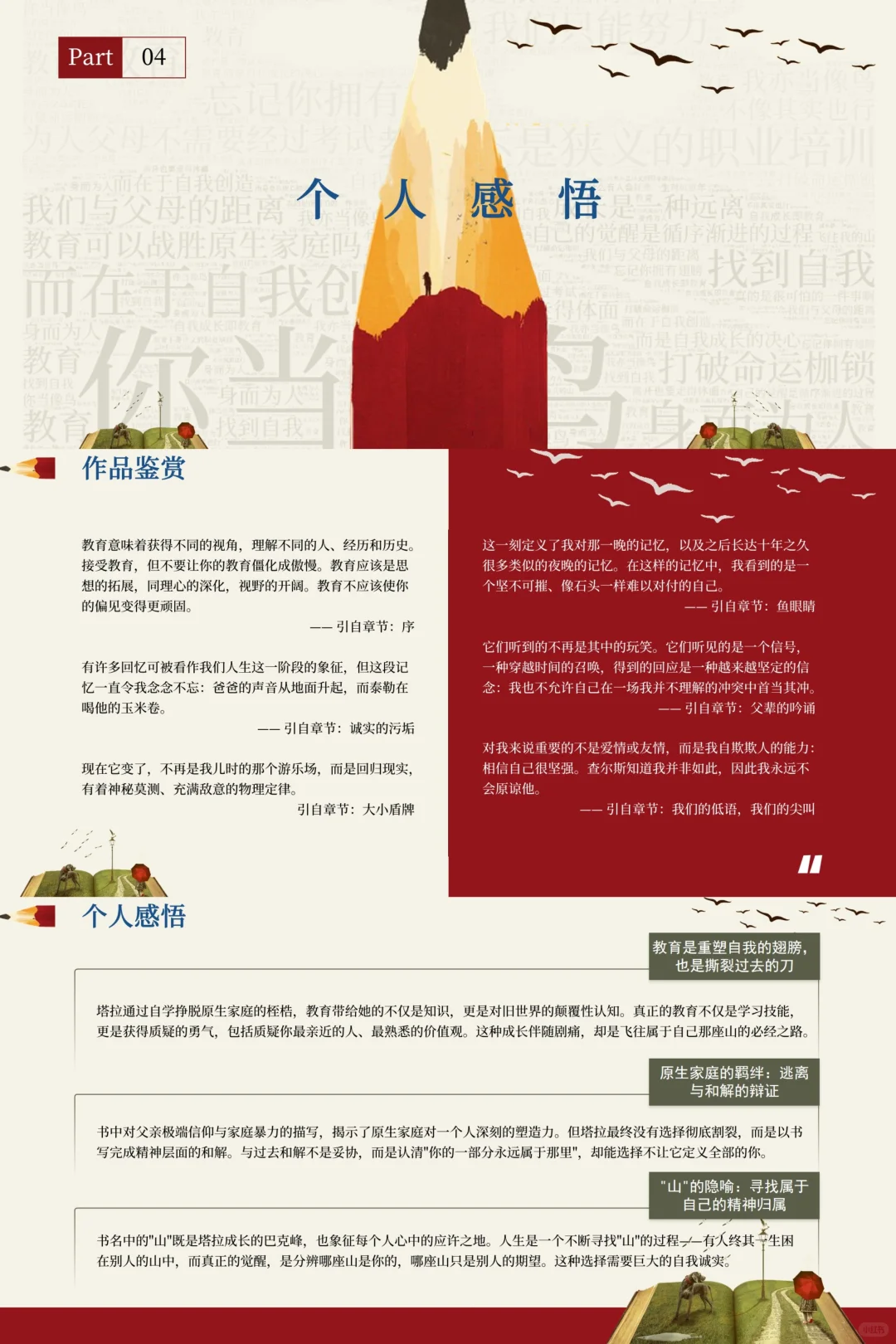 读书分享精品ppt‖《你当像鸟飞向你的山》