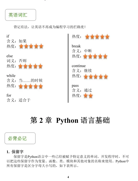 Python入门背记手册（附完整PDF）