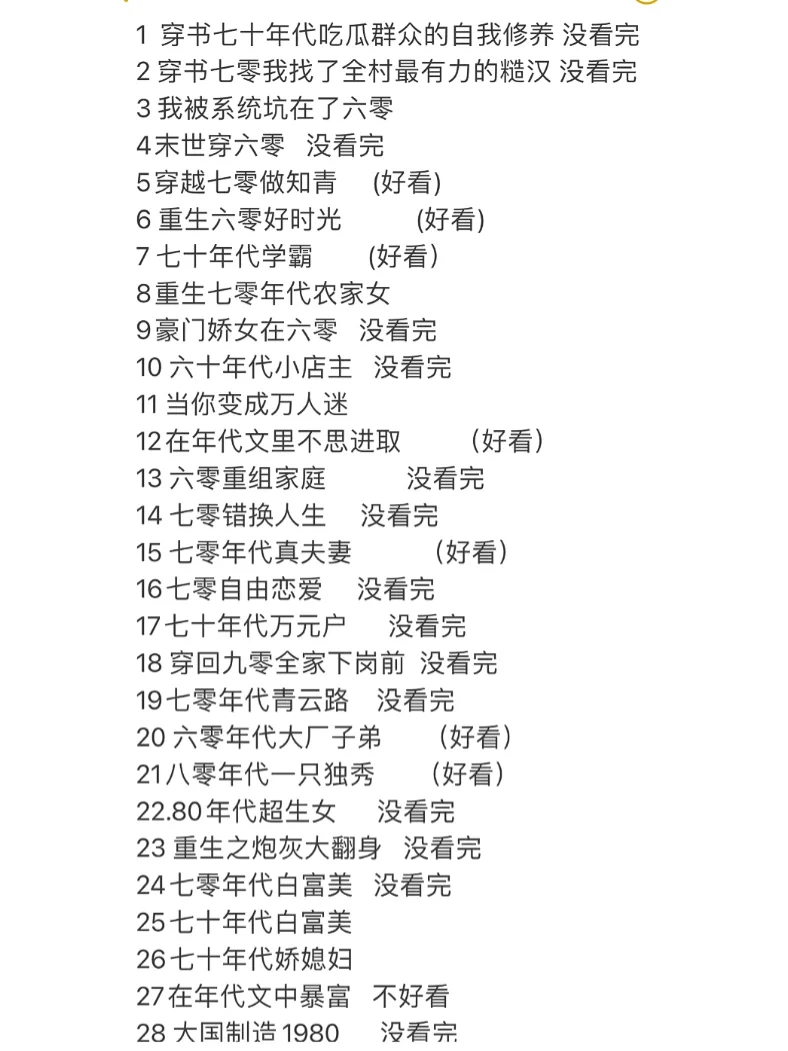 姐妹，所有好看的年代文都在这了