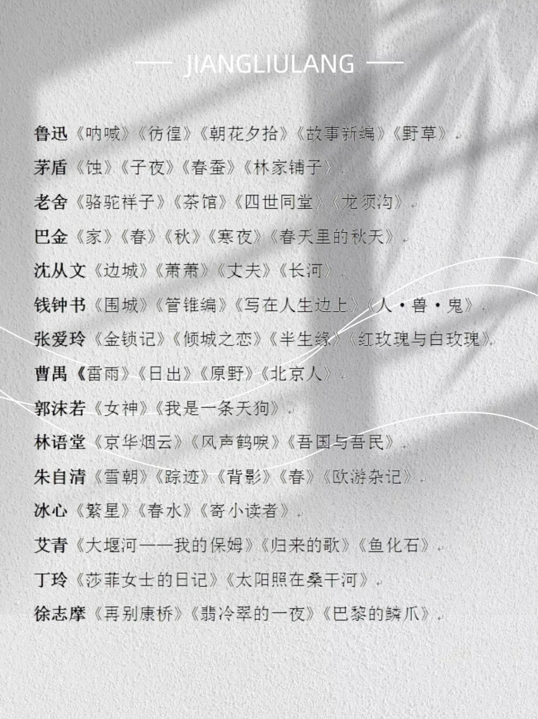 📚现代文学必读书单，错过就OUT！