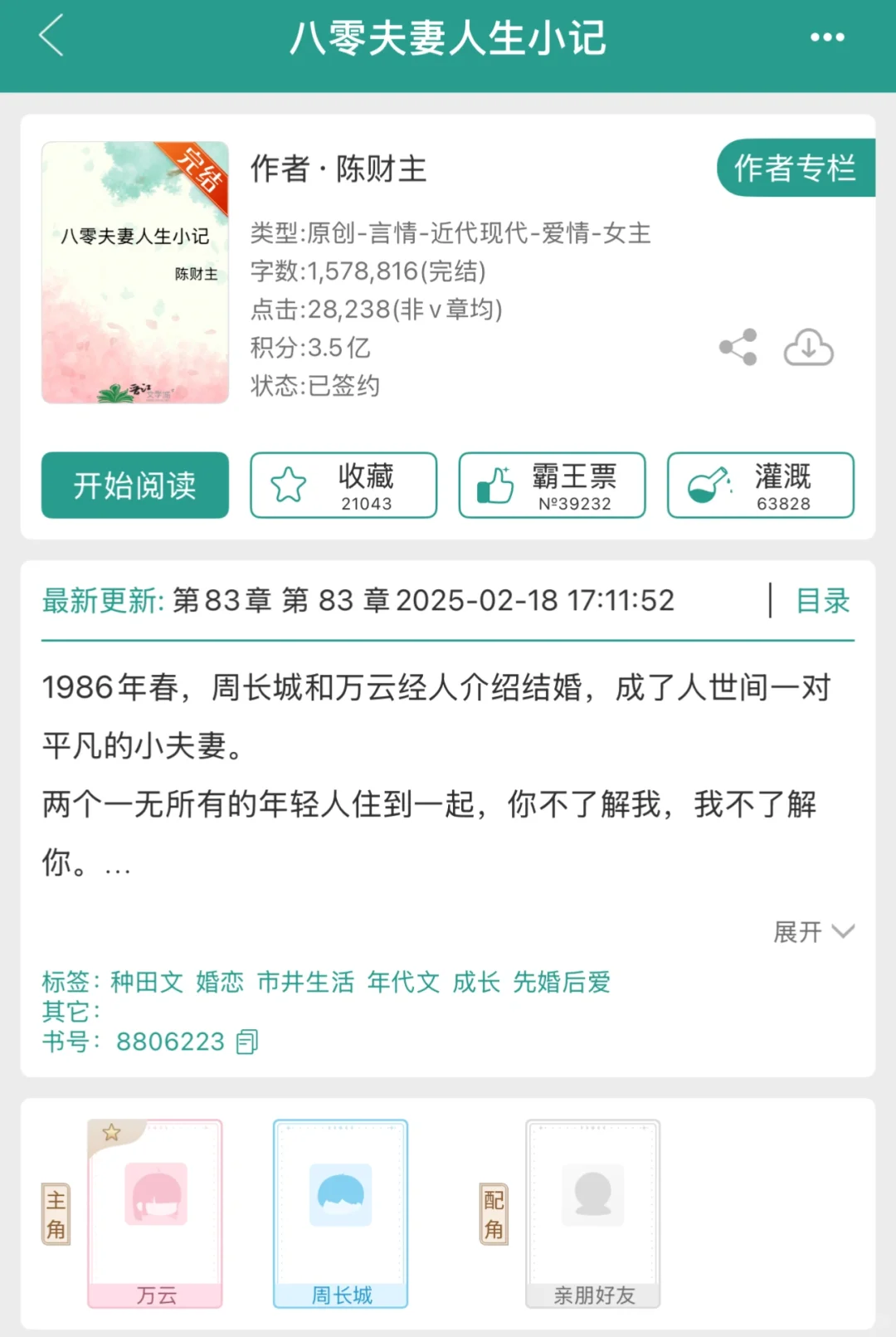 强推年代文top1八零夫妻人生小记