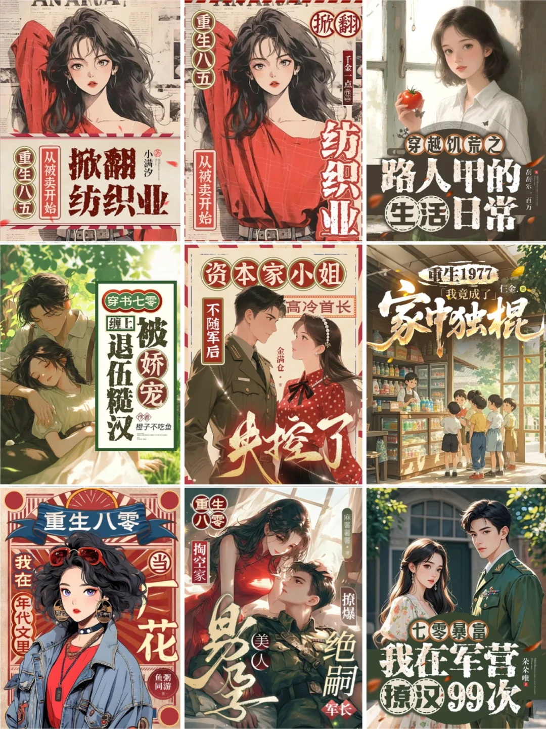 今天是年代文封面合集