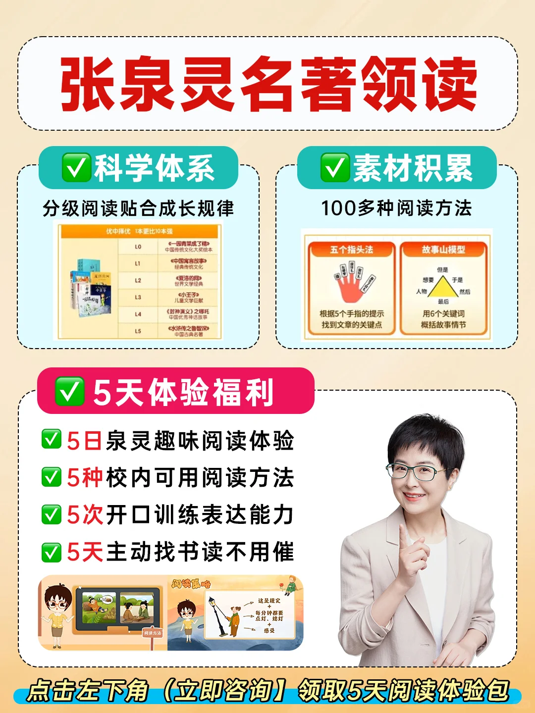 张泉灵爆改阅读困难娃👉5天精读一本名著