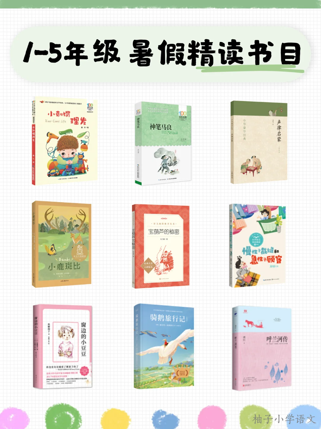 收藏｜2025年小学生暑假阅读书单🌟