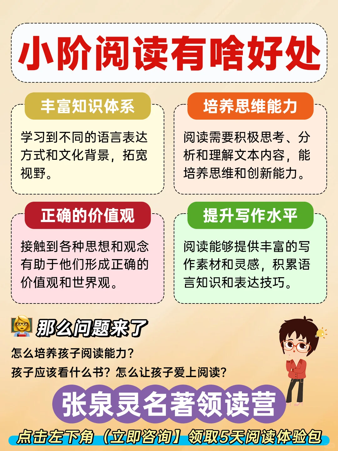 张泉灵爆改阅读困难娃👉5天精读一本名著