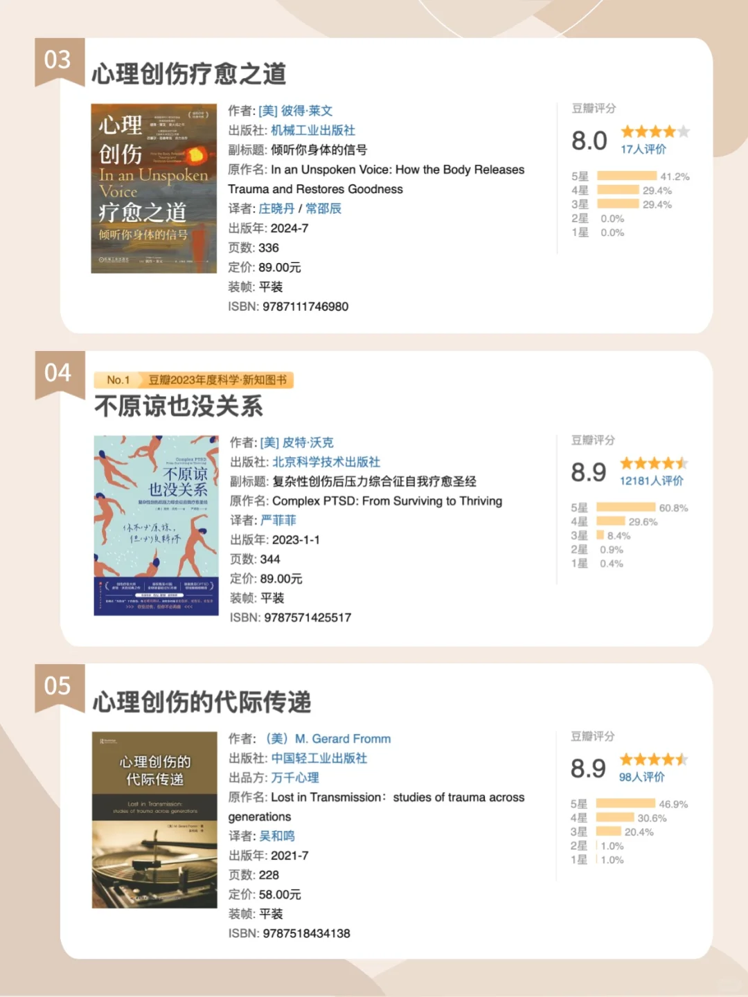 8本创伤自救书单 | 心理咨询师推荐