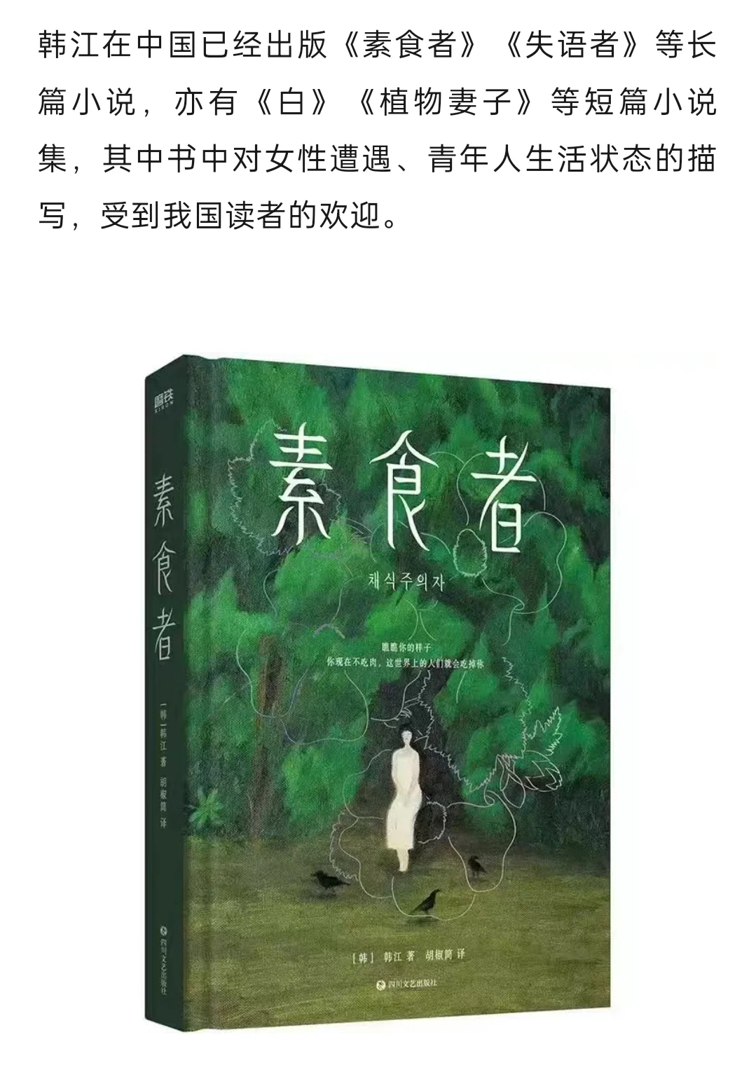 今年诺贝尔文学奖得主是韩江！