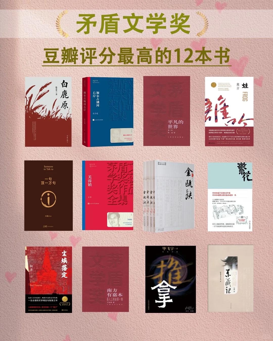 矛盾文学奖|豆瓣评分最高的12本书