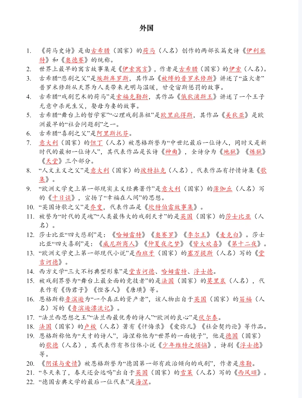 今日更新：文常之外国文学❗