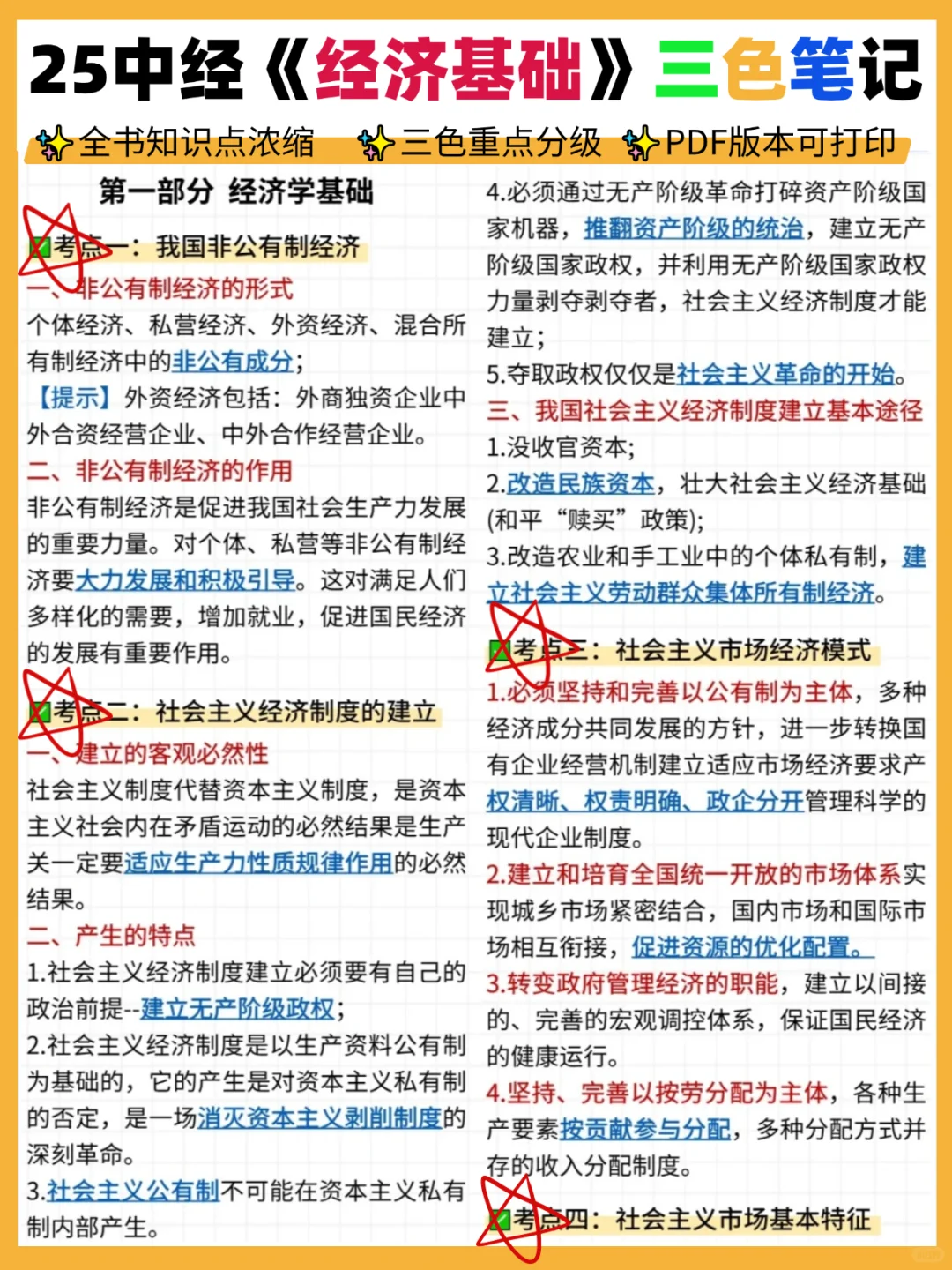 就58页❗25中经三色笔记，有它谁啃书啊