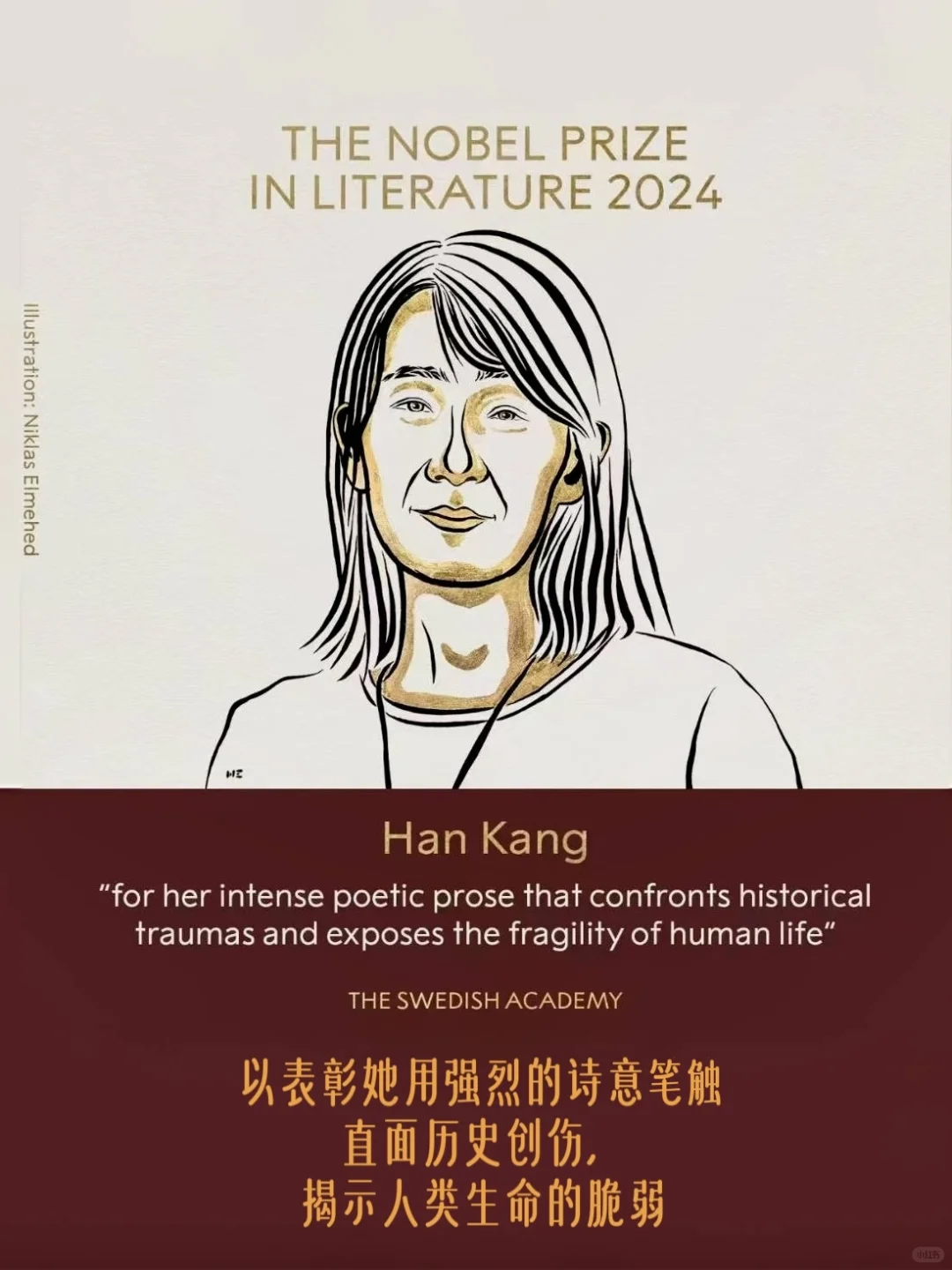 今年诺贝尔文学奖得主是韩江！
