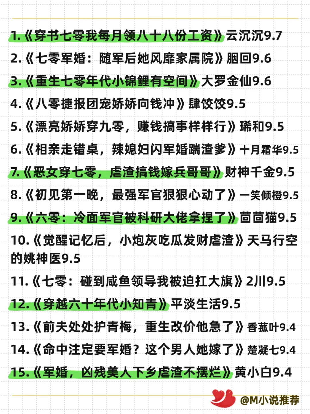 年代文天花板30本9.1+超高评分！爽文闭眼冲