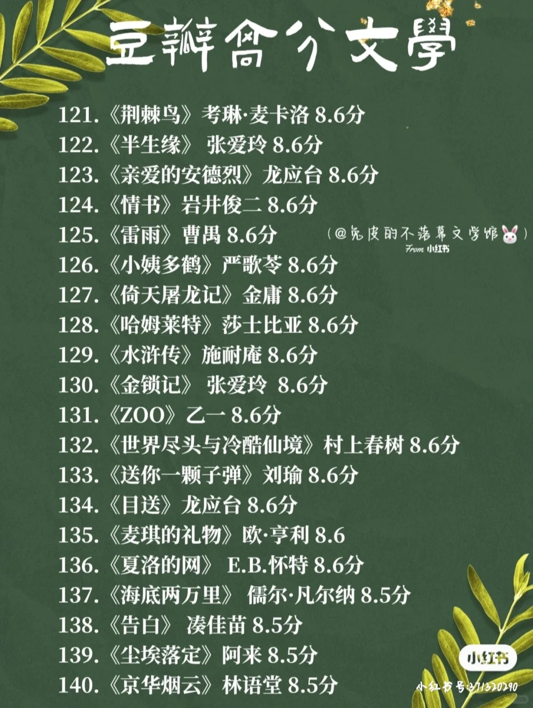 🔥典藏书单｜读一本经典，胜过万千‼️