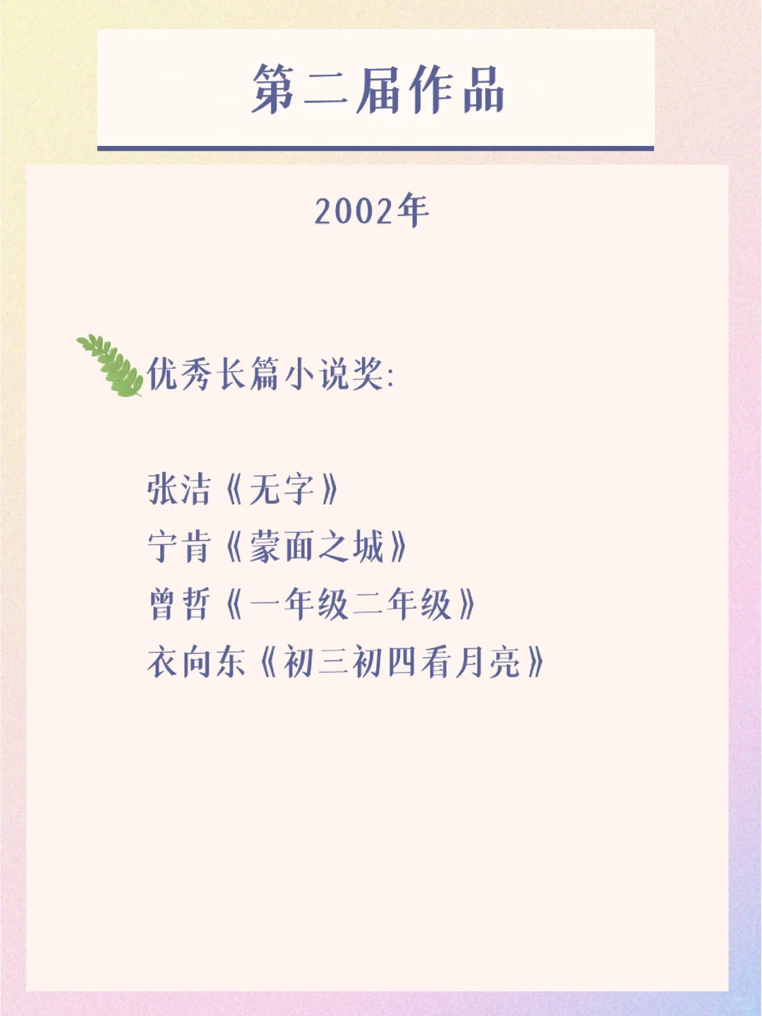 老舍文学奖书单