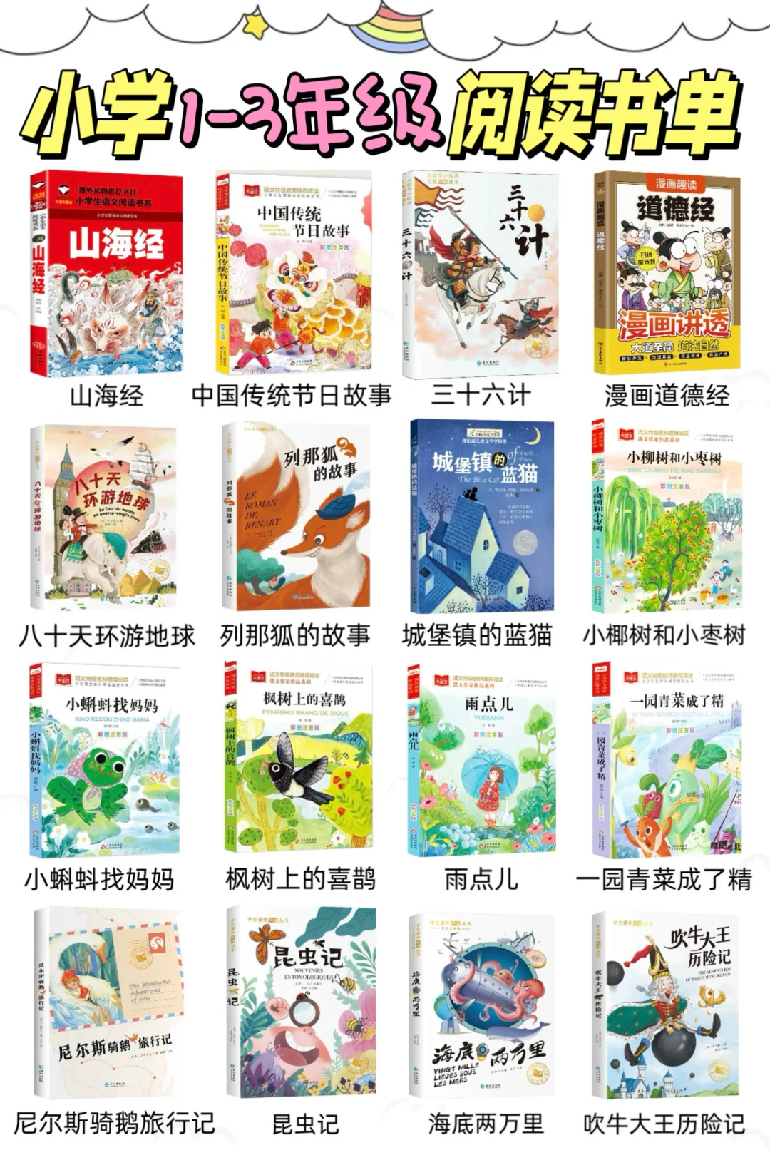 小学1-3年级必看👀课外阅读经典书单🔥