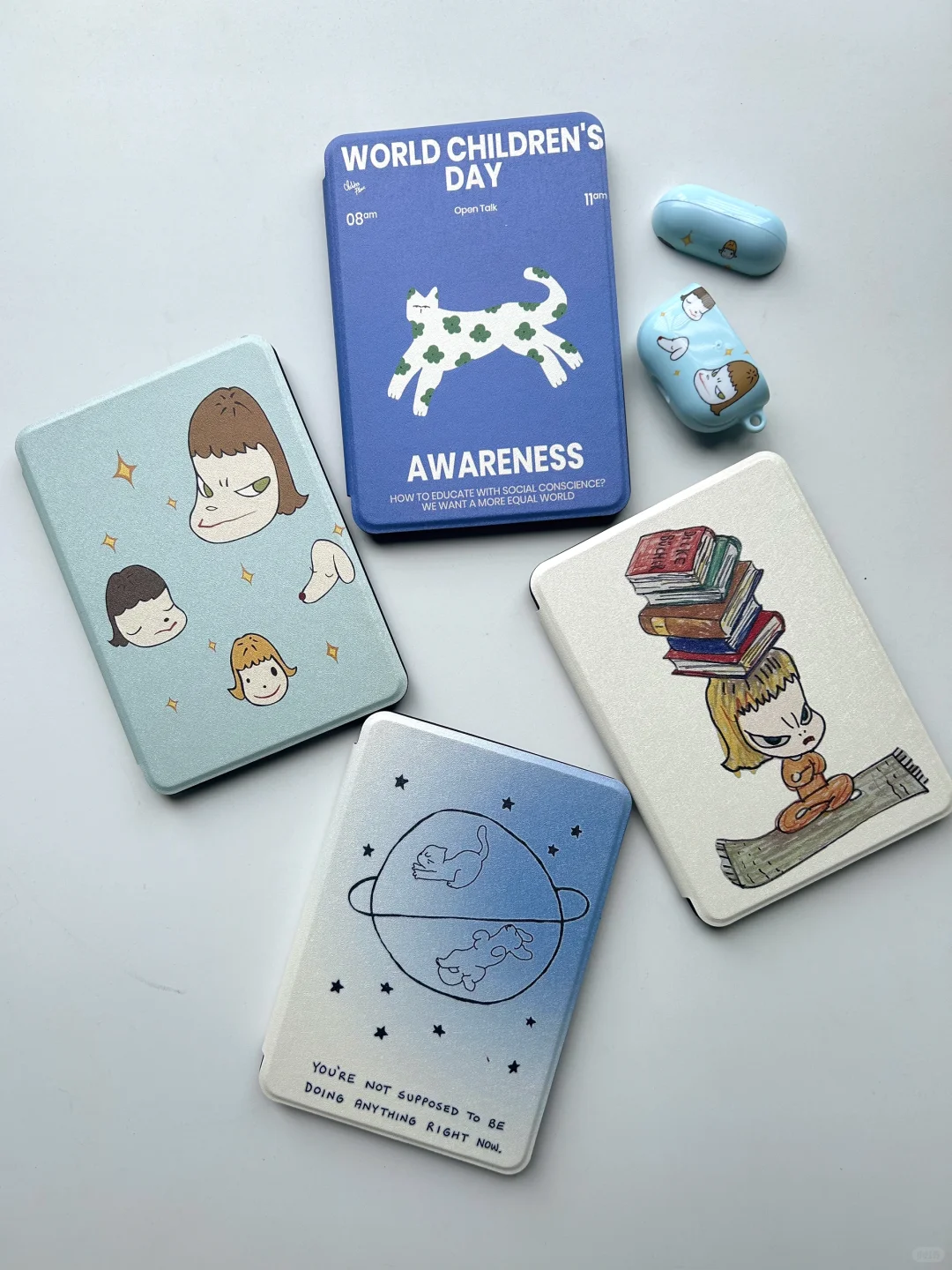 文艺青年的kindle壳 💙🩵🤍