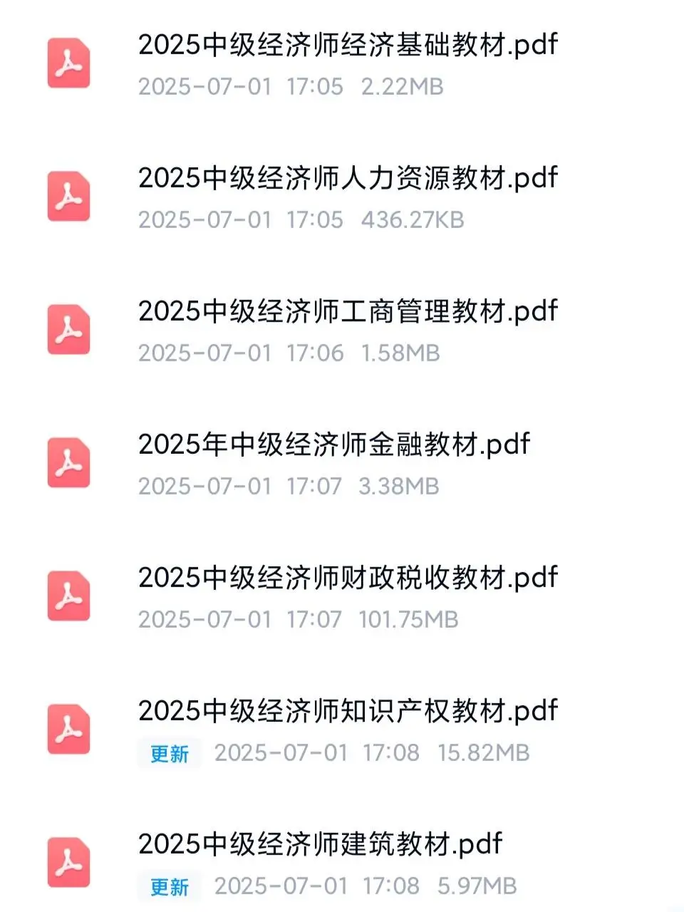 25中级经济师电子版教材已出！谁还没有！