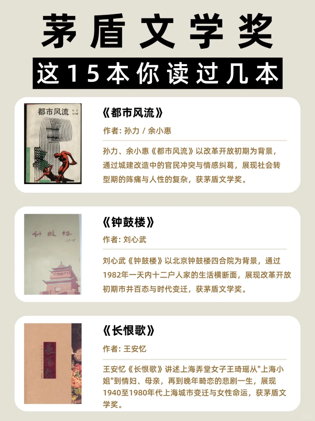 ❗15本茅盾文学奖作品，你读过几本📖