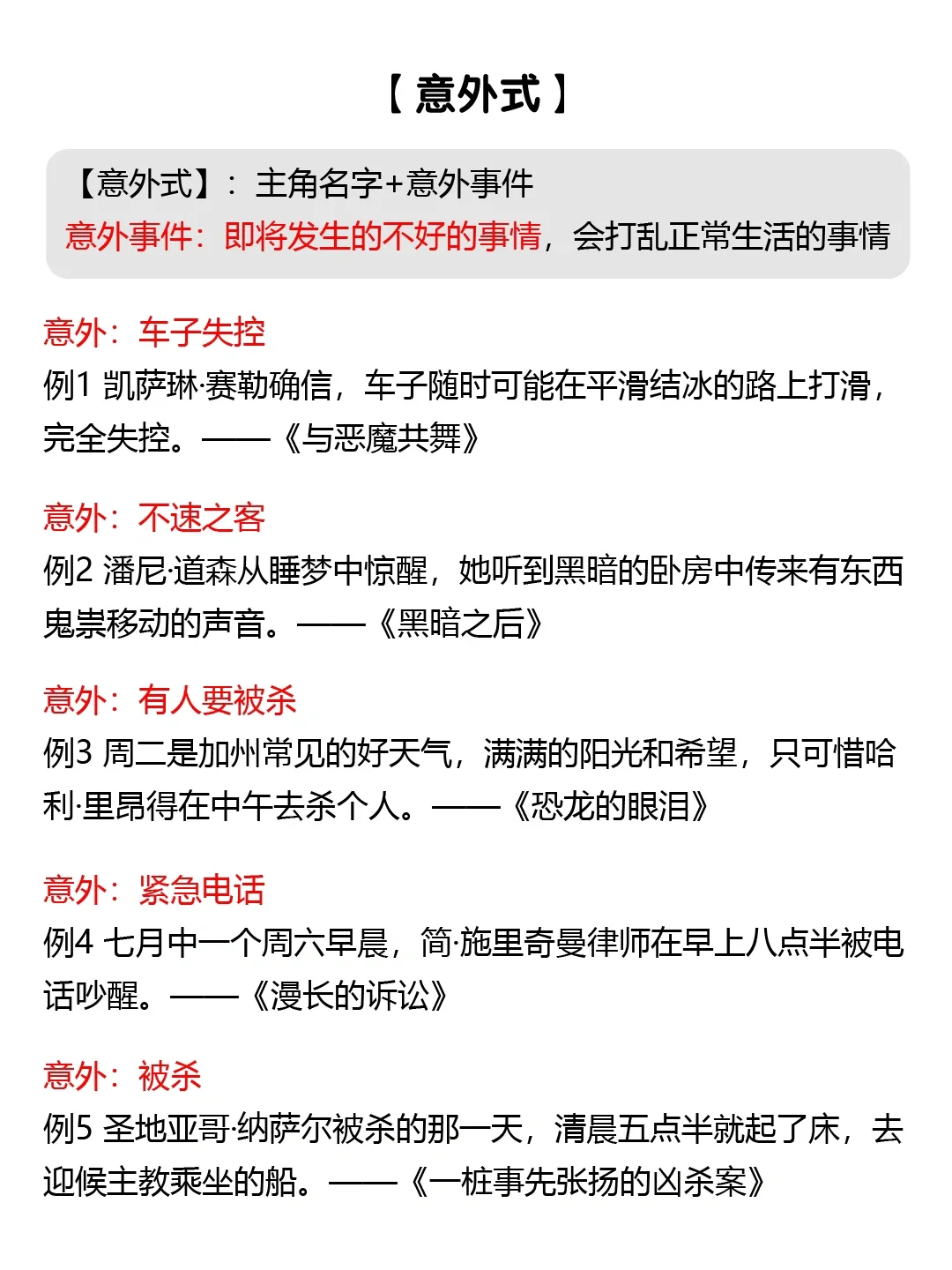 【小说写作之开头】 30个文学小说经典开头
