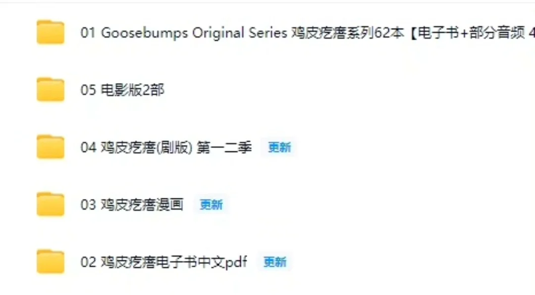 鸡皮疙瘩系列全集 中文+英文原版 PDF+MOBI