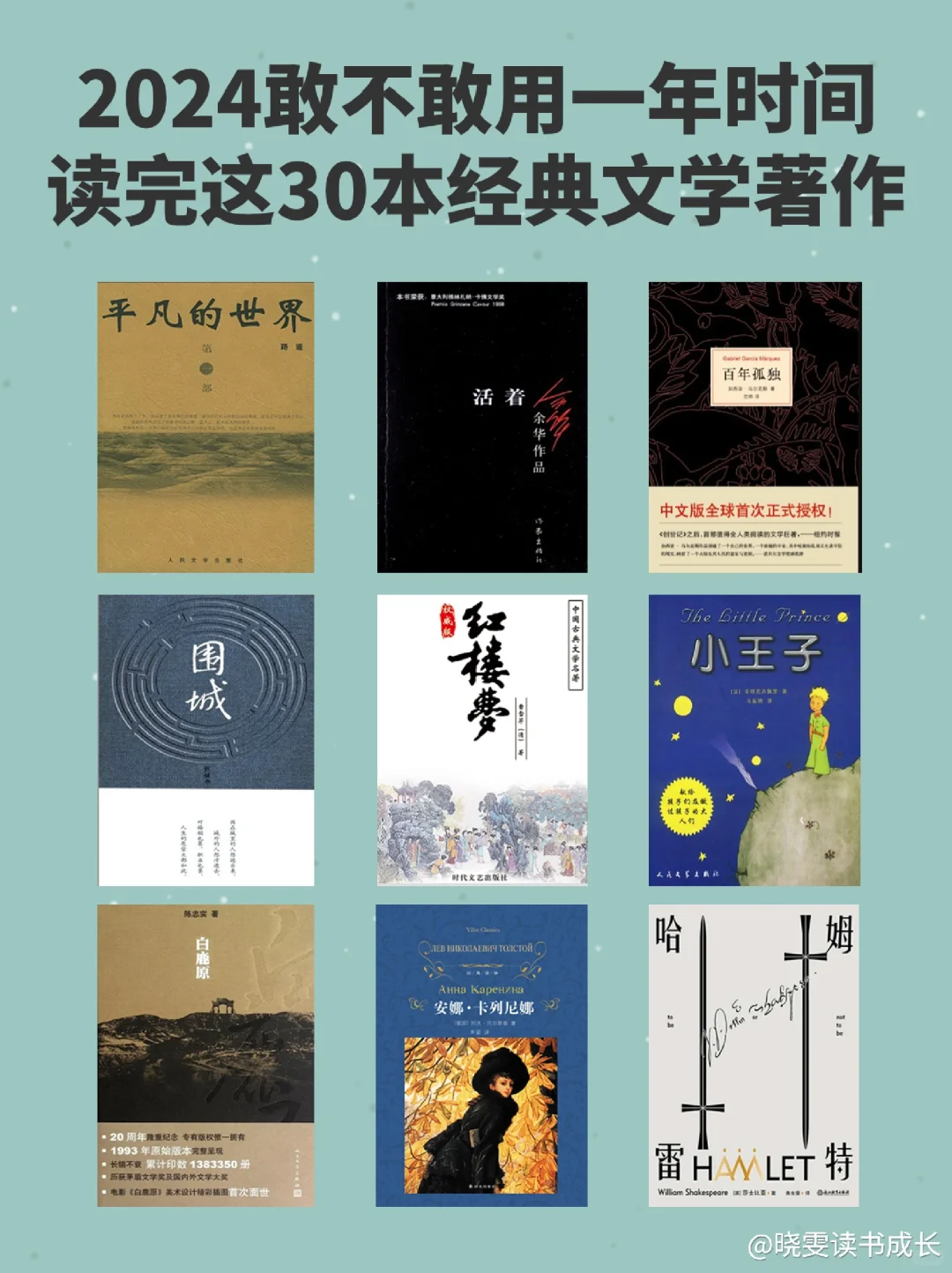 2024敢不敢用一年时间读完30本经典文学名著