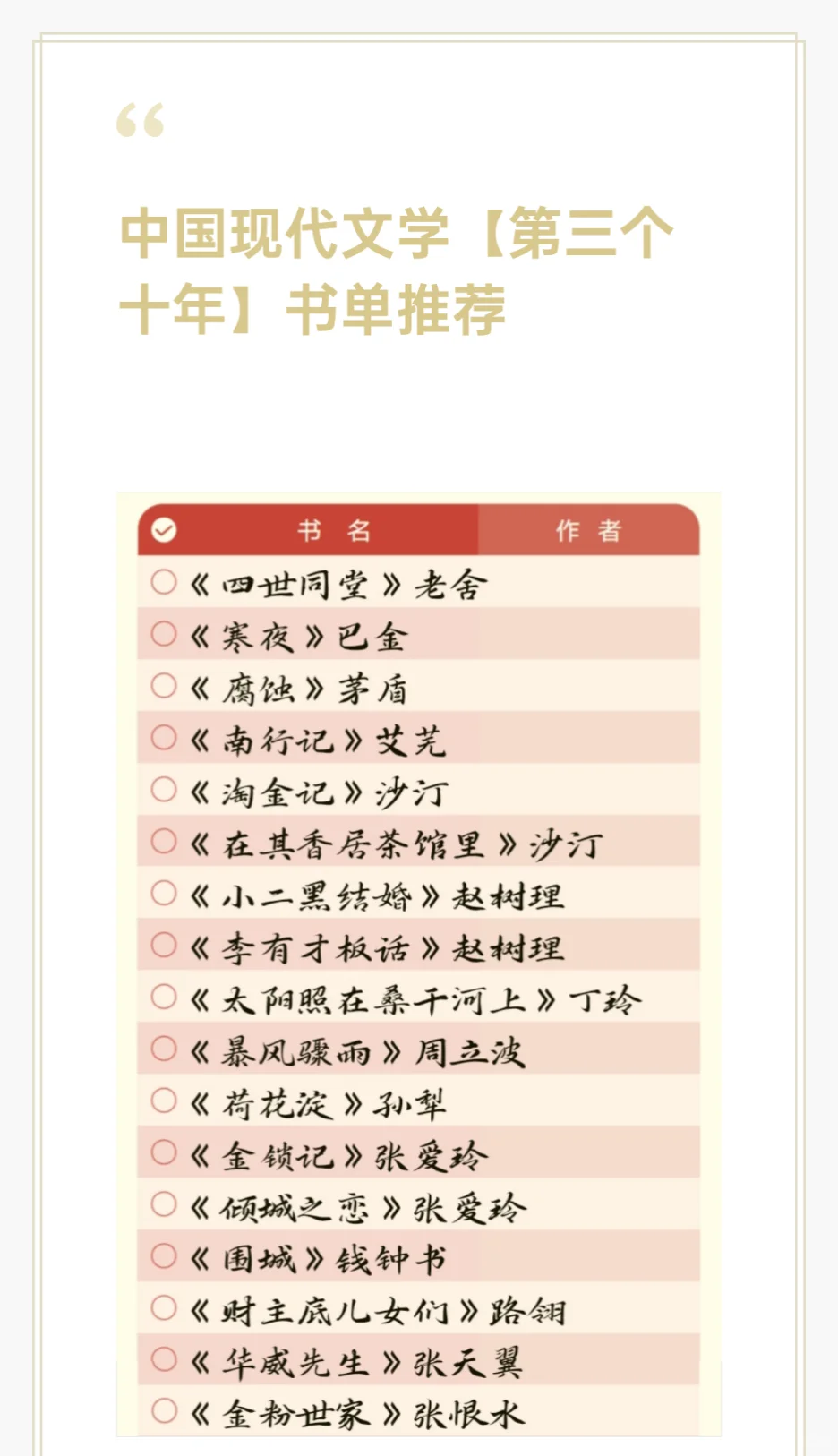 📖中国现代文学【第三个十年】书单推荐