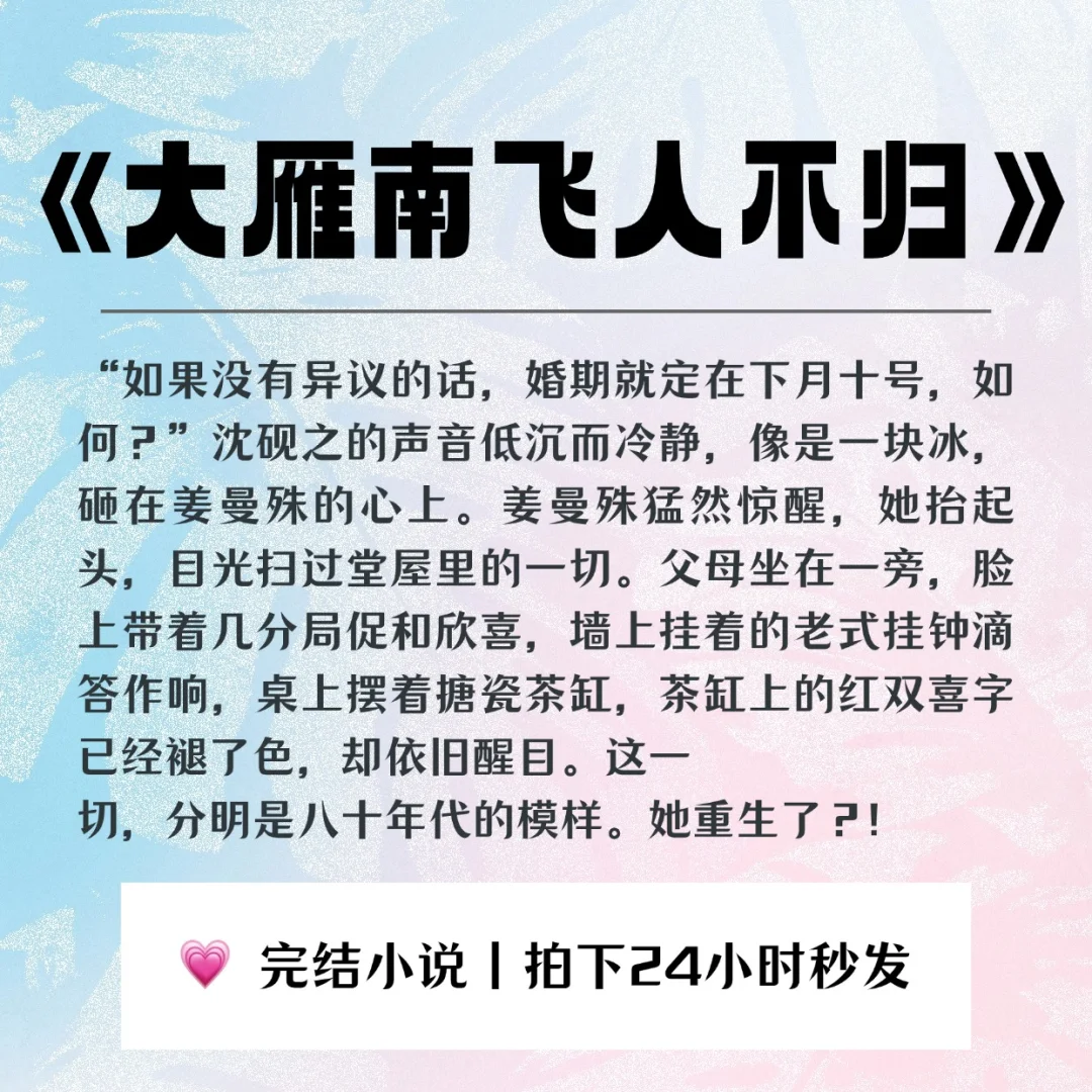 《大雁南飞人不归》🔥好看爱看年代文