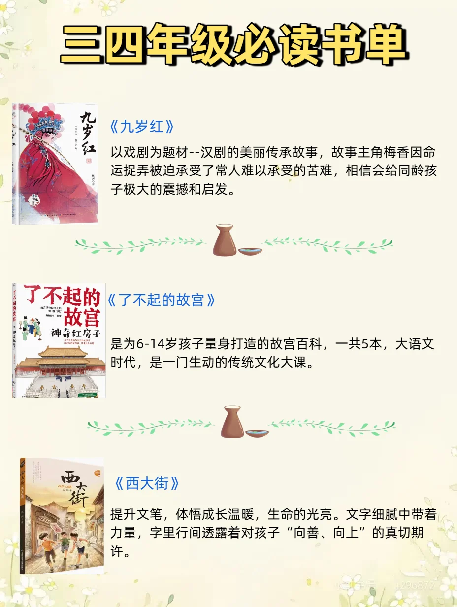 语文新课标下三四五年级书单，经典中的经典