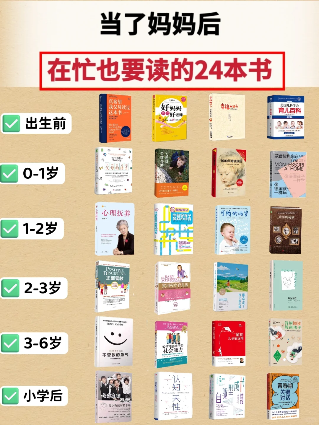 当了妈妈后，再忙也要读这24本书❗️不焦虑