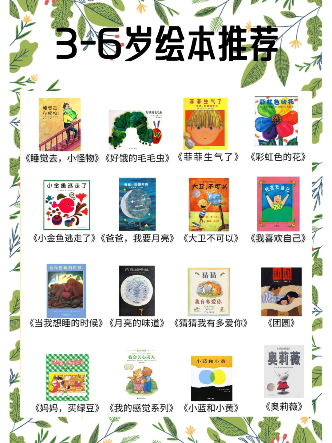 3⃣️～6⃣️岁儿童经典绘本推荐✔️
