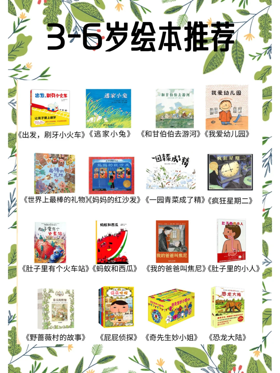 3⃣️～6⃣️岁儿童经典绘本推荐✔️