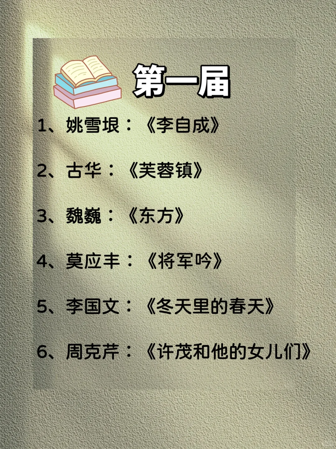 矛盾文学奖🏆1-11届最全书单合集，24年必读