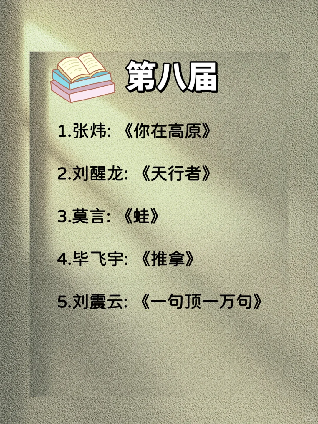 矛盾文学奖🏆1-11届最全书单合集，24年必读