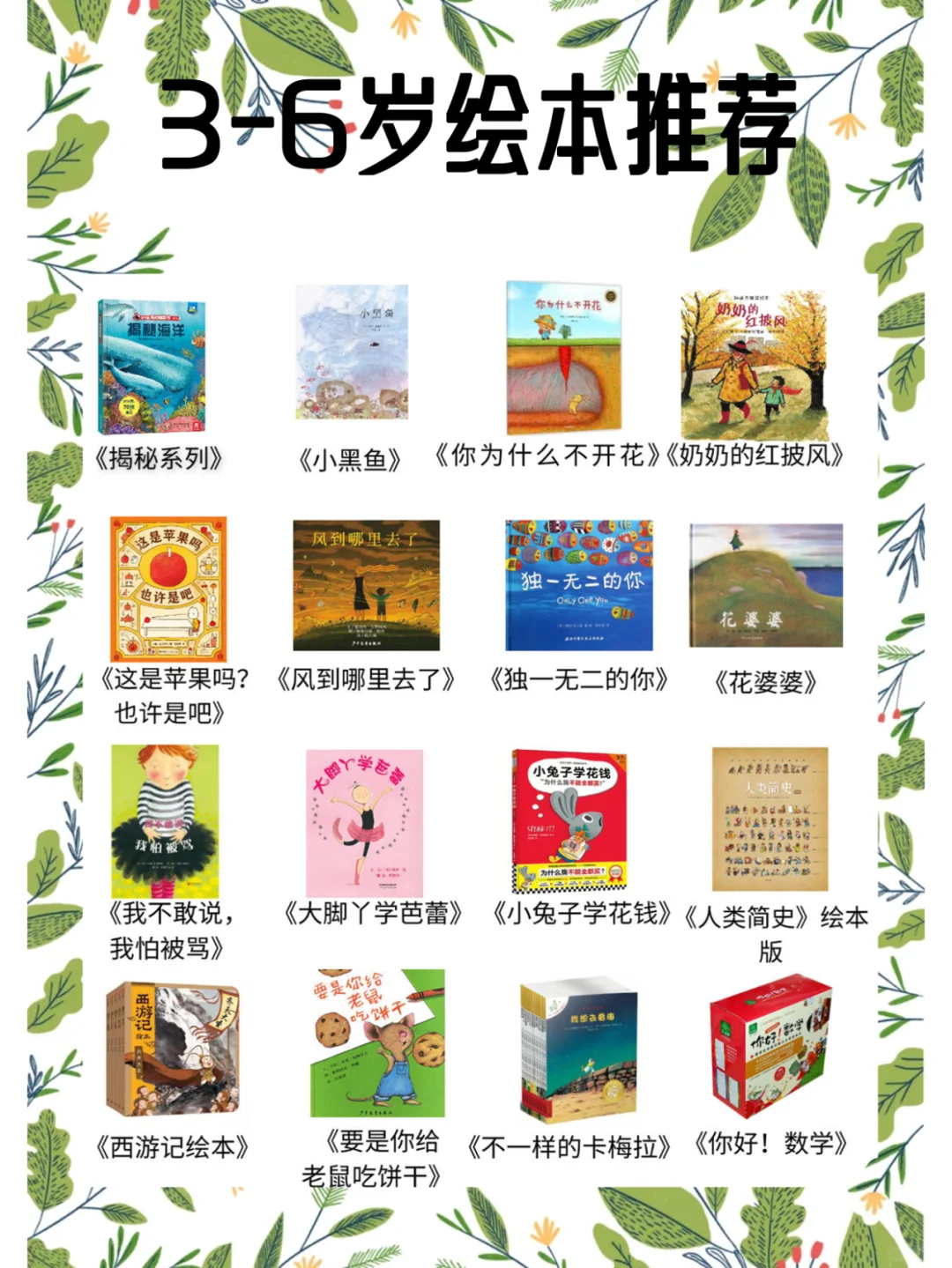 3⃣️～6⃣️岁儿童经典绘本推荐✔️