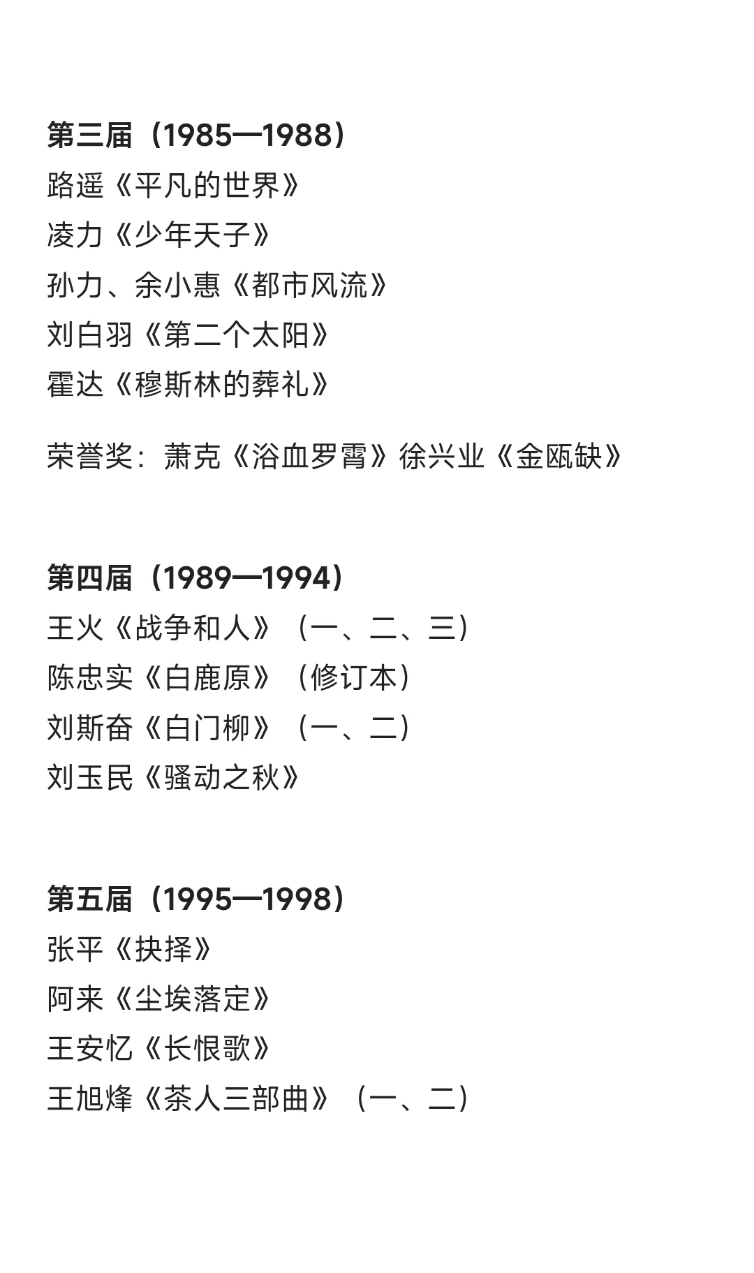 茅盾文学奖作品，你最pick/diss哪一部？