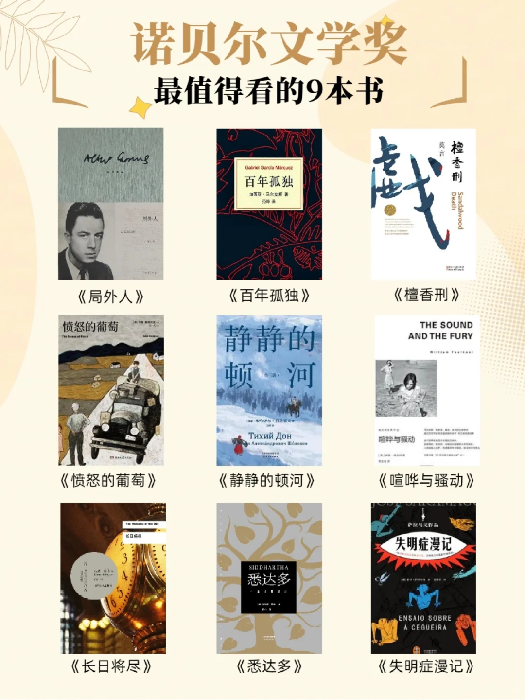 诺贝尔文学奖作品🏆这9本书必读！！