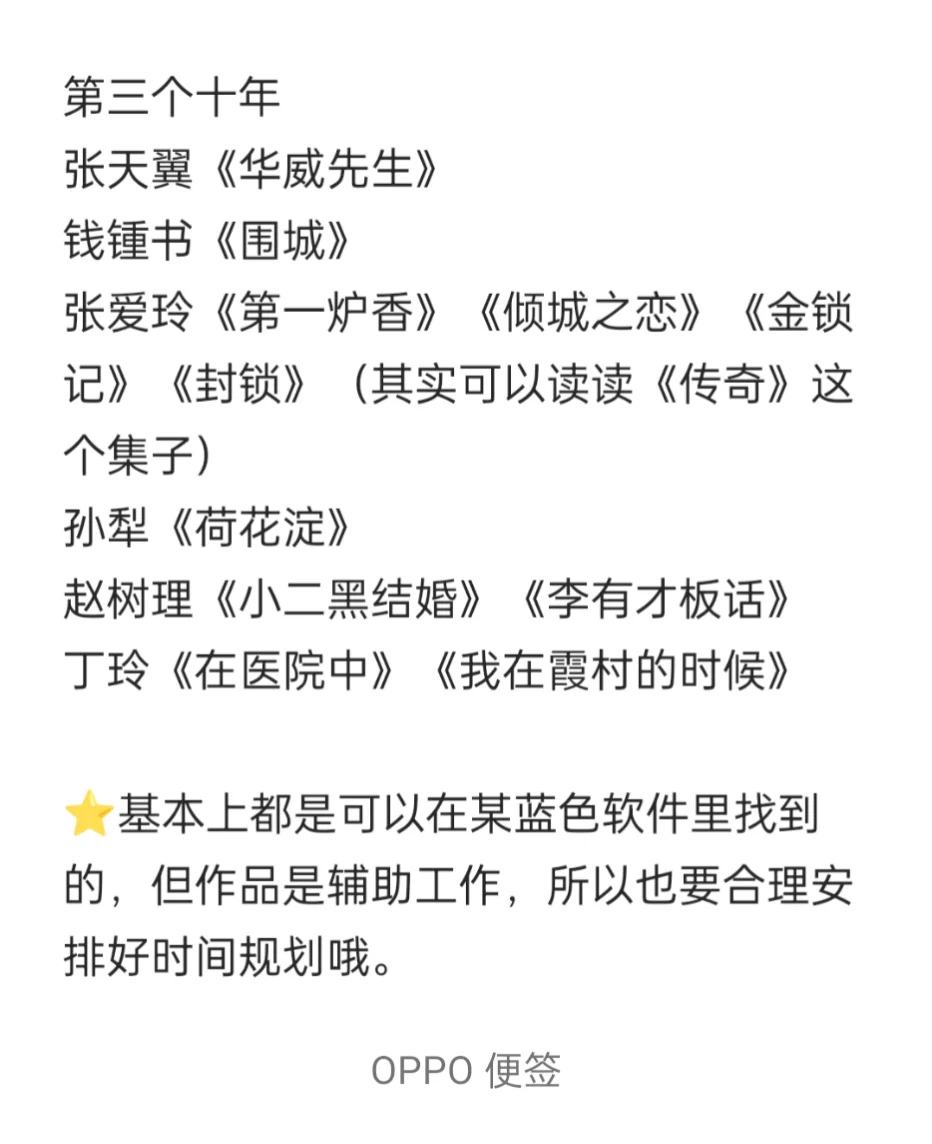关于现当代文学需要读哪些作品