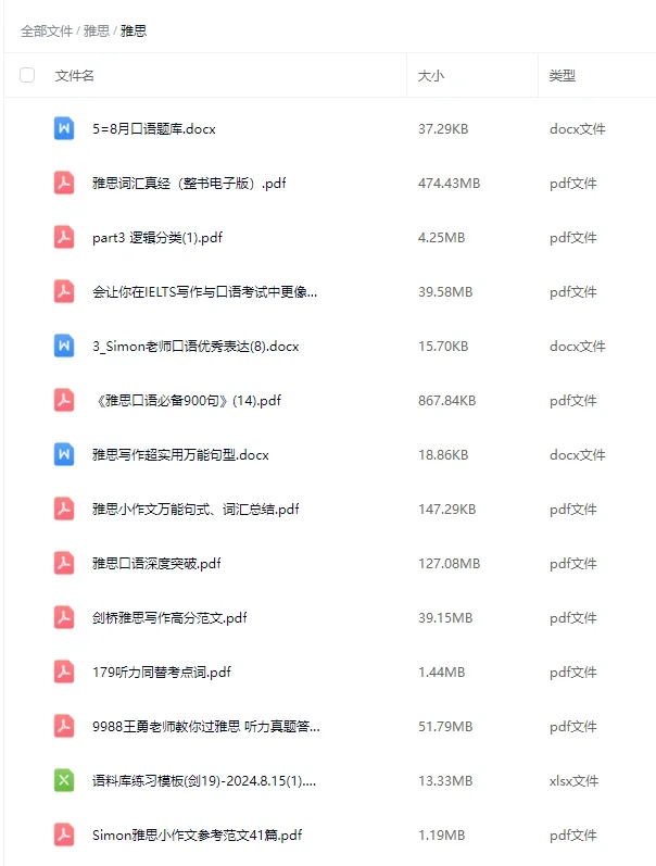 25年最新雅思物料大全pdf版，无常share