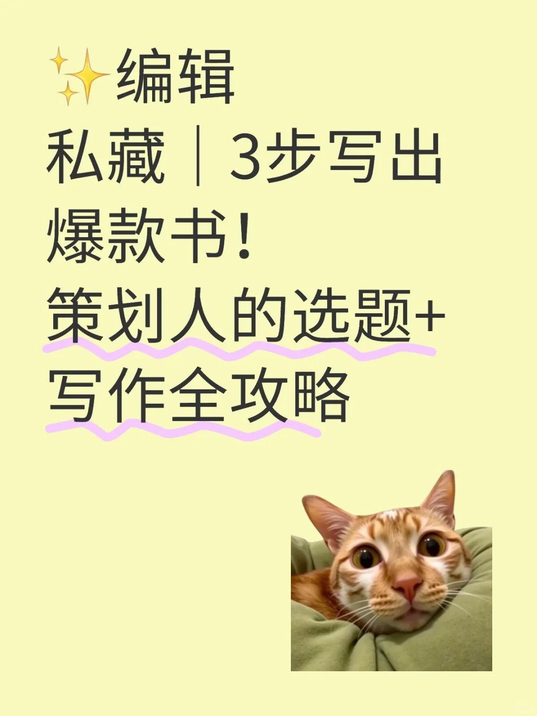 ✨编辑私藏｜3步写出爆款书！