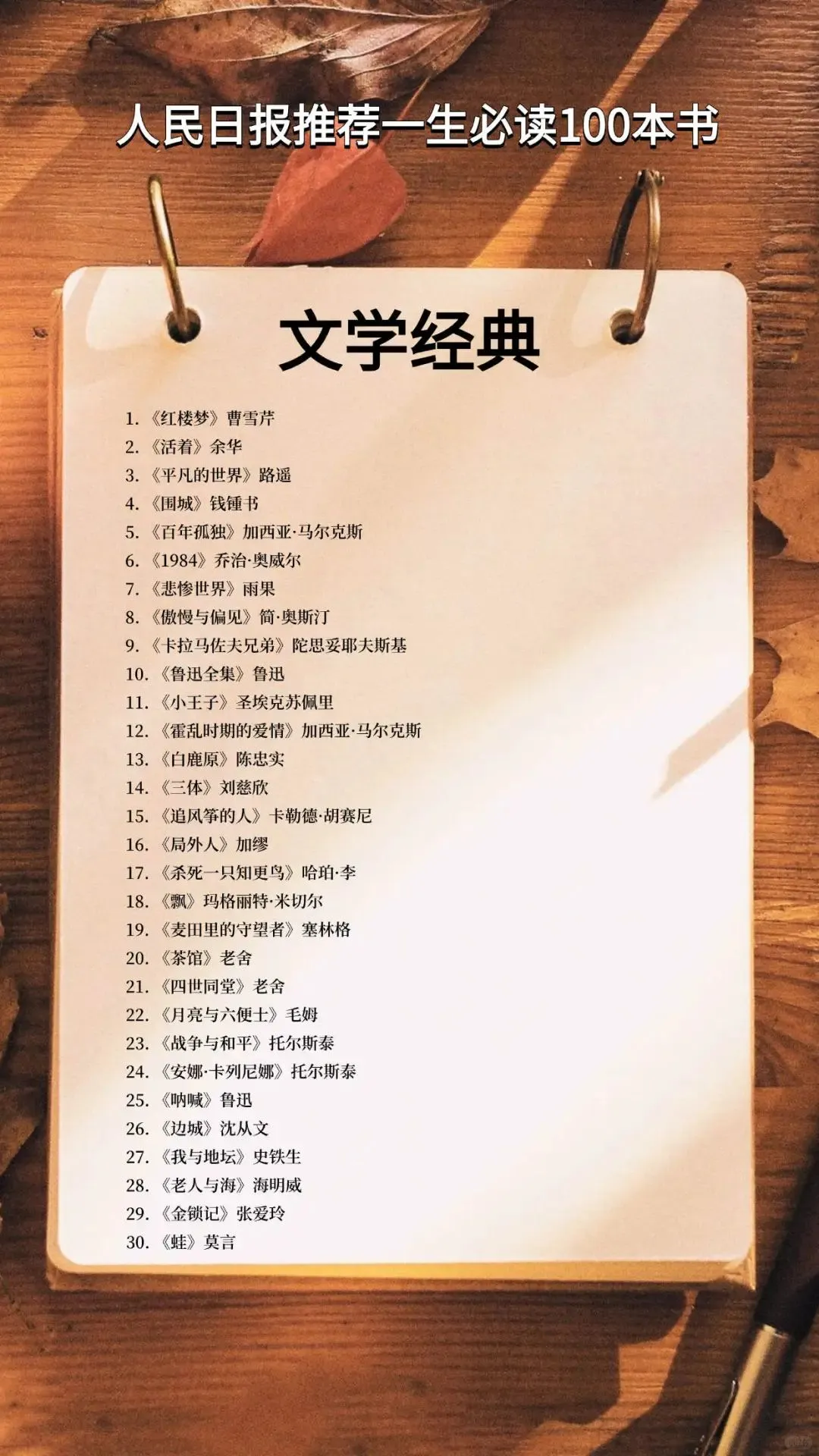 人民日报推荐：一生必读100本顶级好书！