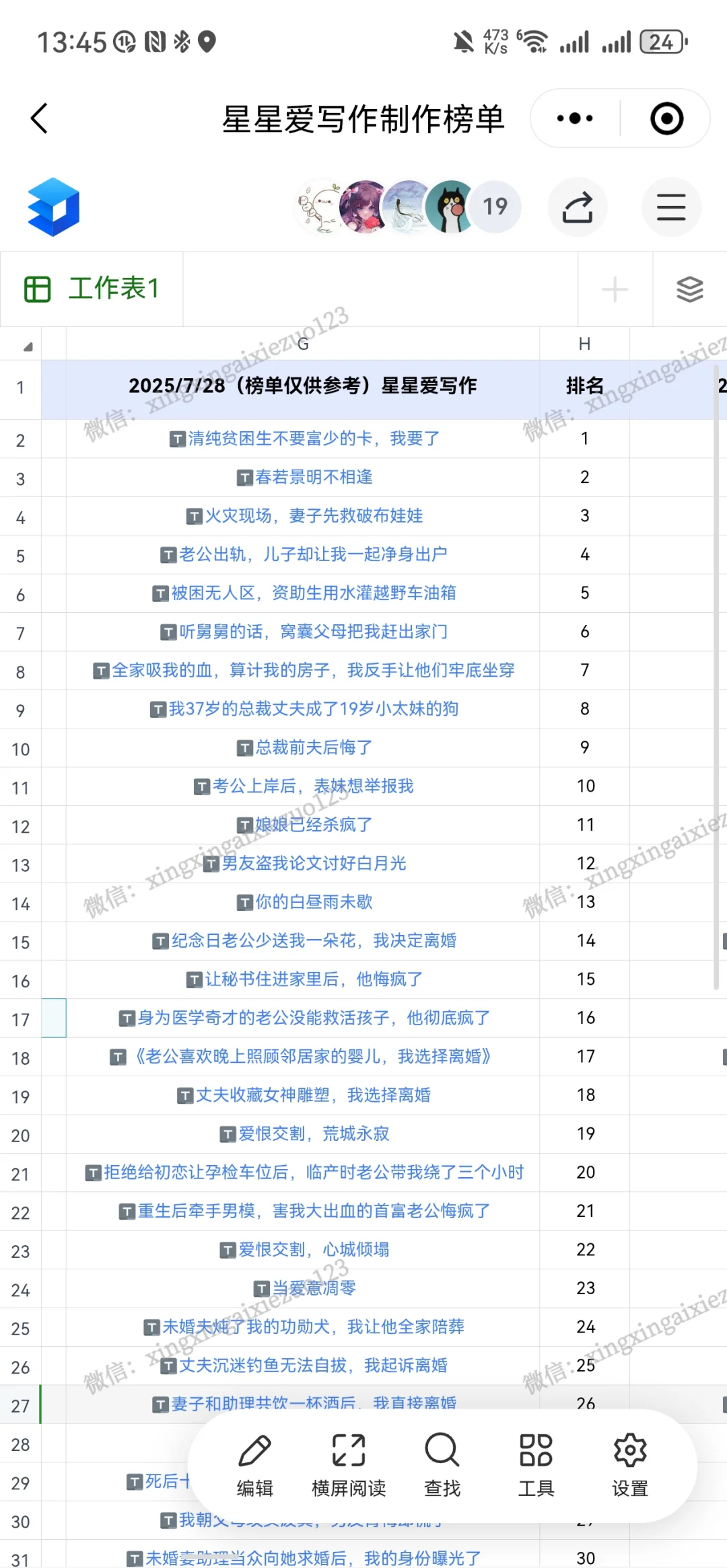 爆款短篇小说每天更新啦！