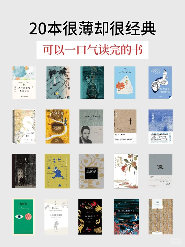 🔥20本很薄的书，半天就能读完超满足📖