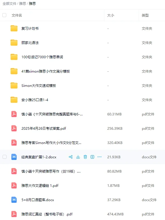 25年最新雅思物料大全pdf版，无常share