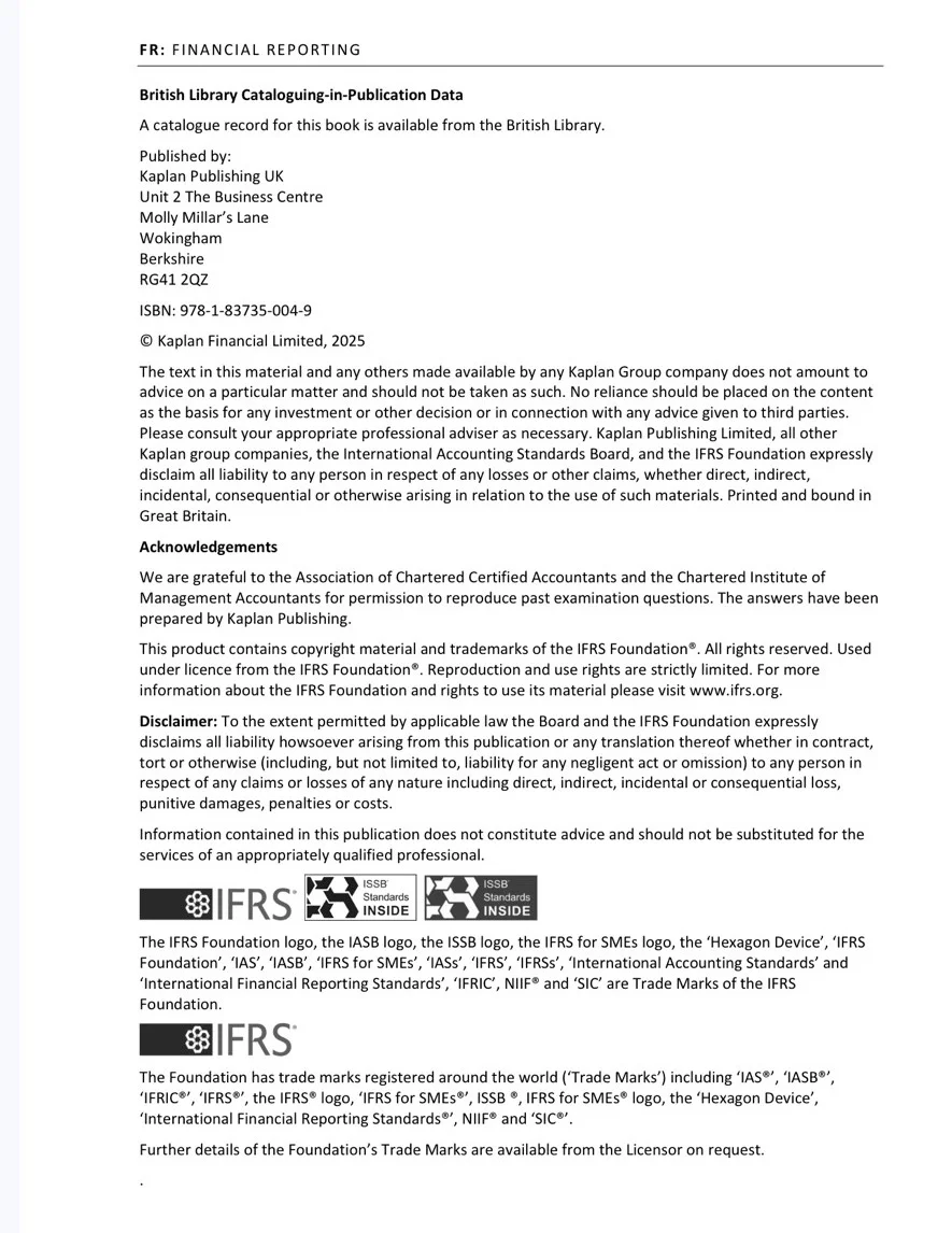 2025-2026新版FM kaplan ACCA电子书pdf